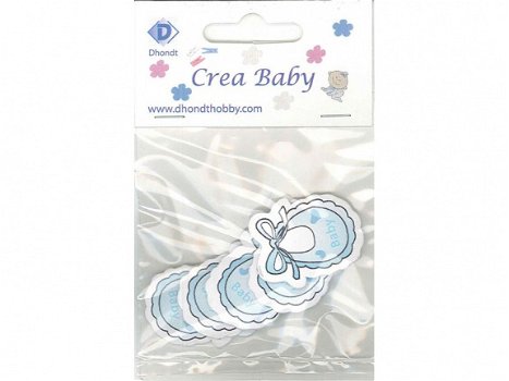 Crea Baby, Houten motief Slab , blauw - 1