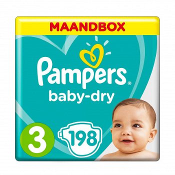 Pampers Baby-Dry - Maat 3 - 6-10 kg - Maandbox 112 Stuks - Luiers 36,99 - 1