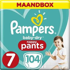 Pampers Baby-Dry Pants Luierbroekjes - Maat 7 - 104 Stuks 31,75