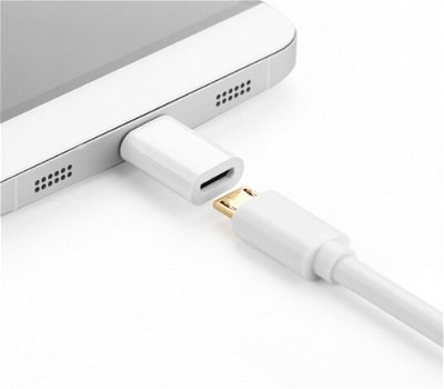 Tochic USB Type-C Male to Micro USB Female Connector Adaptor for Xiaomi 2PCS - White 2pcs - 0