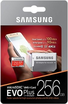 Samsung Evo Plus MicroSDXC 256GB - met adapter 62,. - 1