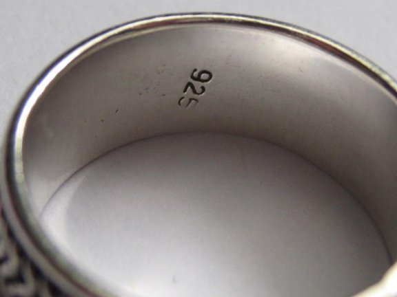 Zilveren ring maat 18.2 bewerkt bandmodel - Afbeelding 5
