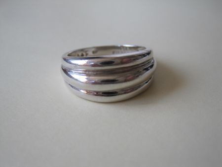 Zilveren ring met ribbel maat 18.1 - Afbeelding 2