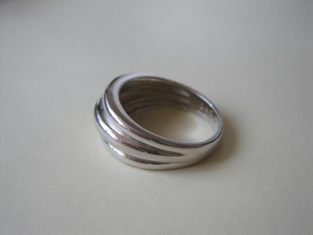 Zilveren ring met ribbel maat 18.1 - Afbeelding 5