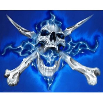 Blue Skull poster bij Stichting Superwens! - 1