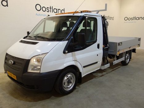 Ford Transit - 300M 2.2 TDCI Open Laadbak / Pick Up / Hiab 008T Kraan / 3-Zits / Trekhaak 2800 KG / - 1