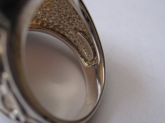 Zilveren ring maat 16.6 parelmoer onder kristal - Afbeelding 6