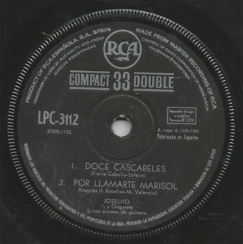 Joselito ‎– Clavelitos (EP 1961) - 2