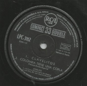 Joselito ‎– Clavelitos (EP 1961) - 3