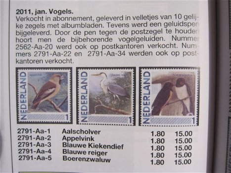 NVPH 2791 Complete serie Jaarvogels - 74 postzegels - 3