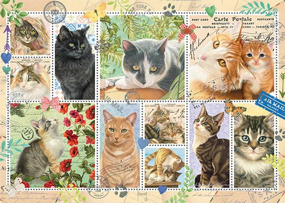 Jumbo - Cat Stamps - 1000 Stukjes Nieuw - nr. 1