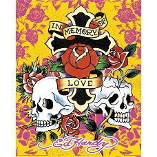 In memory of love - Ed Hardy poster bij Stichting Superwens!