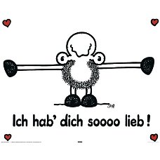 Ich hab' dich soooo lieb - Sheepworld poster bij Stichting Superwens!