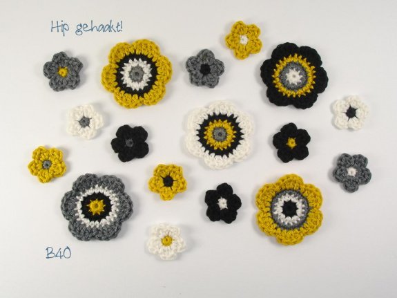 Hip gehaakt! gehaakte bloemen applicaties - nr. 1