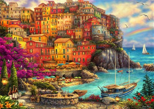 Bluebird Puzzle - A Beautiful Day at Cinque Terre - 2000 Stukjes - 1