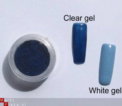 BLAUW pigment poeder uv gel gekleurd nagels Nail art - 1
