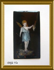 Oud emaille schildje : engel // vintage enamel plate, angel