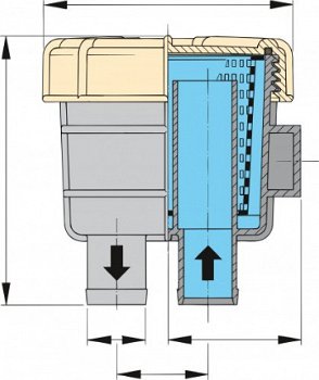 Filter koelwater slangaansluiting 15,9mm - 1