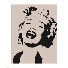 Marilyn Monroe stencil poster bij Stichting Superwens!