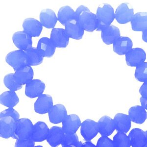 Top Facet kralen 8x6mm disc Dark blue-pearl shine coating - 3