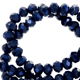 Top Facet kralen 4x3mm disc Dark blue-pearl shine coating - 1 - Thumbnail