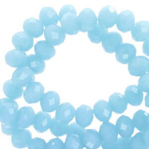 Top Facet kralen 4x3mm disc Dazzling blue-pearl shine coating - 4