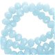 Top Facet kralen 8x6mm disc Light sky blue-pearl shine coating - 1 - Thumbnail