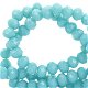 Top Facet kralen 8x6mm disc Light sky blue-pearl shine coating - 4 - Thumbnail