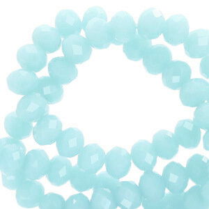 Top Facet kralen 6x4mm disc Sky blue-pearl shine coating - 2