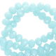 Top Facet kralen 6x4mm disc Sky blue-pearl shine coating - 2 - Thumbnail