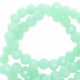 Top Facet kralen 8x6mm disc Dark spearmint green-pearl shine coating - 3 - Thumbnail