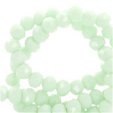 Top Facet kralen 8x6mm disc Pastel green-pearl shine coating