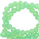 Top Facet kralen 8x6mm disc Light green opal-pearl shine coating - 3 - Thumbnail