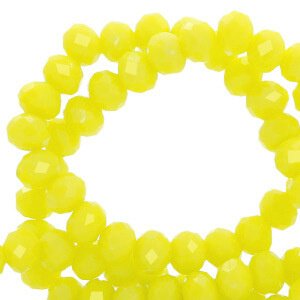 Top Facet kralen 6x4mm disc Charlock yellow-pearl shine coating - 1