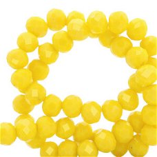 Top Facet kralen 8x6mm disc Vibrant yellow-pearl shine coating