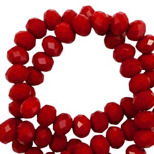 Top Facet kralen 6x4mm disc Dark haute red-full pearl shine coating - 2