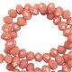 Top Facet kralen 8x6mm disc Living coral red-pearl shine coating - 5 - Thumbnail