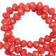Top Facet kralen 6x4mm disc Living coral red-pearl shine coating - 3 - Thumbnail