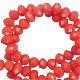 Top Facet kralen 4x3mm disc Living coral red-pearl shine coating - 3 - Thumbnail