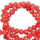 Top Facet kralen 6x4mm disc Vintage coral red-pearl shine coating - 1 - Thumbnail