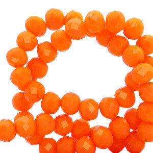 Top Facet kralen 8x6mm disc Emberglow orange-pearl shine coating - 1