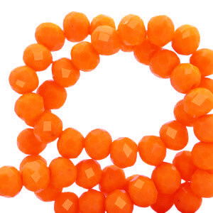 Top Facet kralen 6x4mm disc Emberglow orange-pearl shine coating - 1