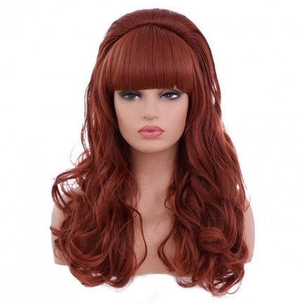 Pruik rood lang krullend haar model Peggy Bundy - nr. 1