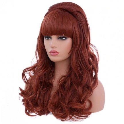 Pruik rood lang krullend haar model Peggy Bundy - Afbeelding 2