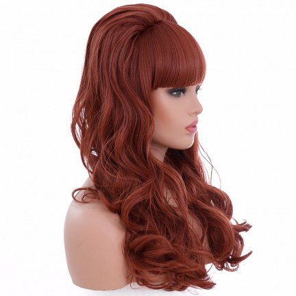 Pruik rood lang krullend haar model Peggy Bundy - Afbeelding 3
