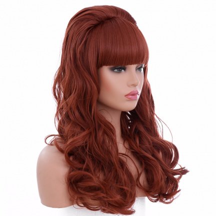 Pruik rood lang krullend haar model Peggy Bundy - Afbeelding 4