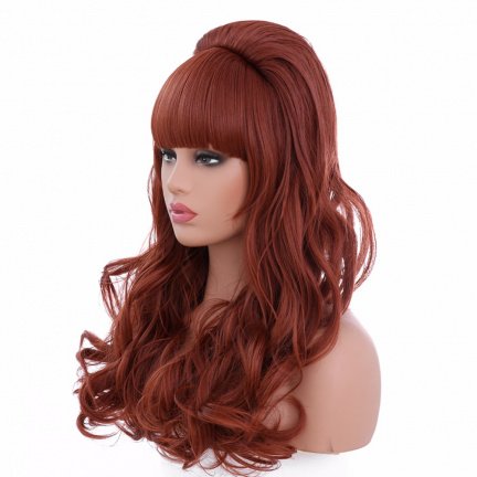 Pruik rood lang krullend haar model Peggy Bundy - Afbeelding 5