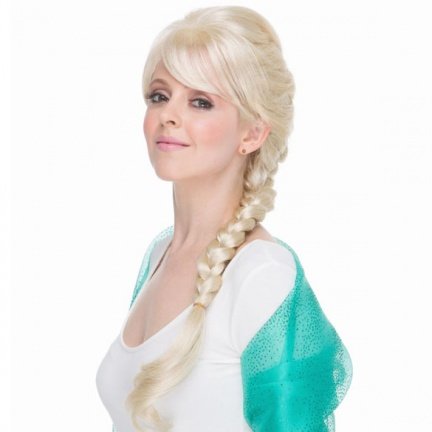 Luxe Frozen Disney pruik Elsa Ice-Queen met vlecht - nr. 1