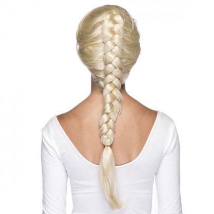 Luxe Frozen Disney pruik Elsa Ice-Queen met vlecht - Afbeelding 3