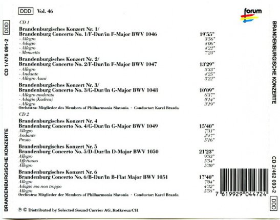 2-CD Bach - Brandenburgische Konzerten 1-6 - Afbeelding 2
